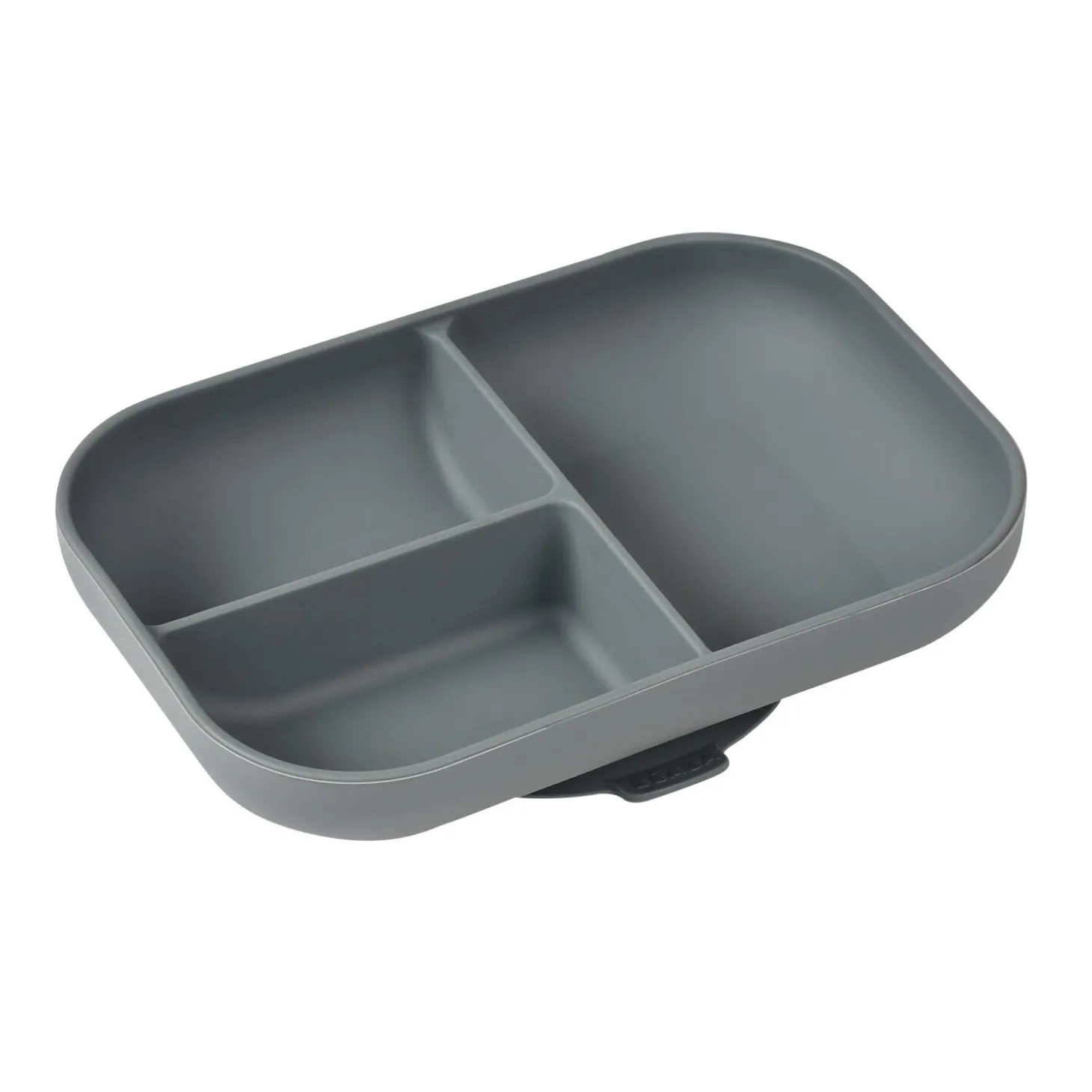 Assiette compartimentée silicone Gris minéral