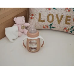 Biberon d'apprentissage en verre 2 en 1 - 210ml Vieux rose