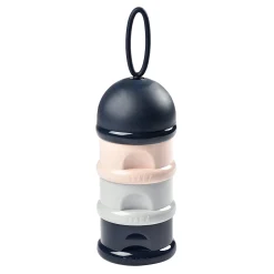 Boite doseuse de lait 3 compartiments empilables Night blue/Rose