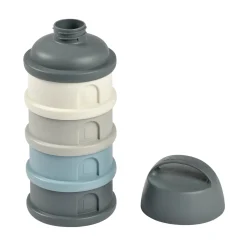 Boîte doseuse de lait 4 compartiments empilables Gris/Bleu
