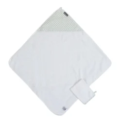 Cape De Bain + Gant - 80x80 Cm - Jersey - Forêt - Mousseline