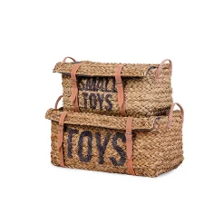 Coffre à jouets en rotin Anthracite 2pcs