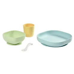 Coffret repas silicone Jaune/Vert