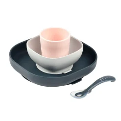 Coffret repas silicone Night Blue/Rose