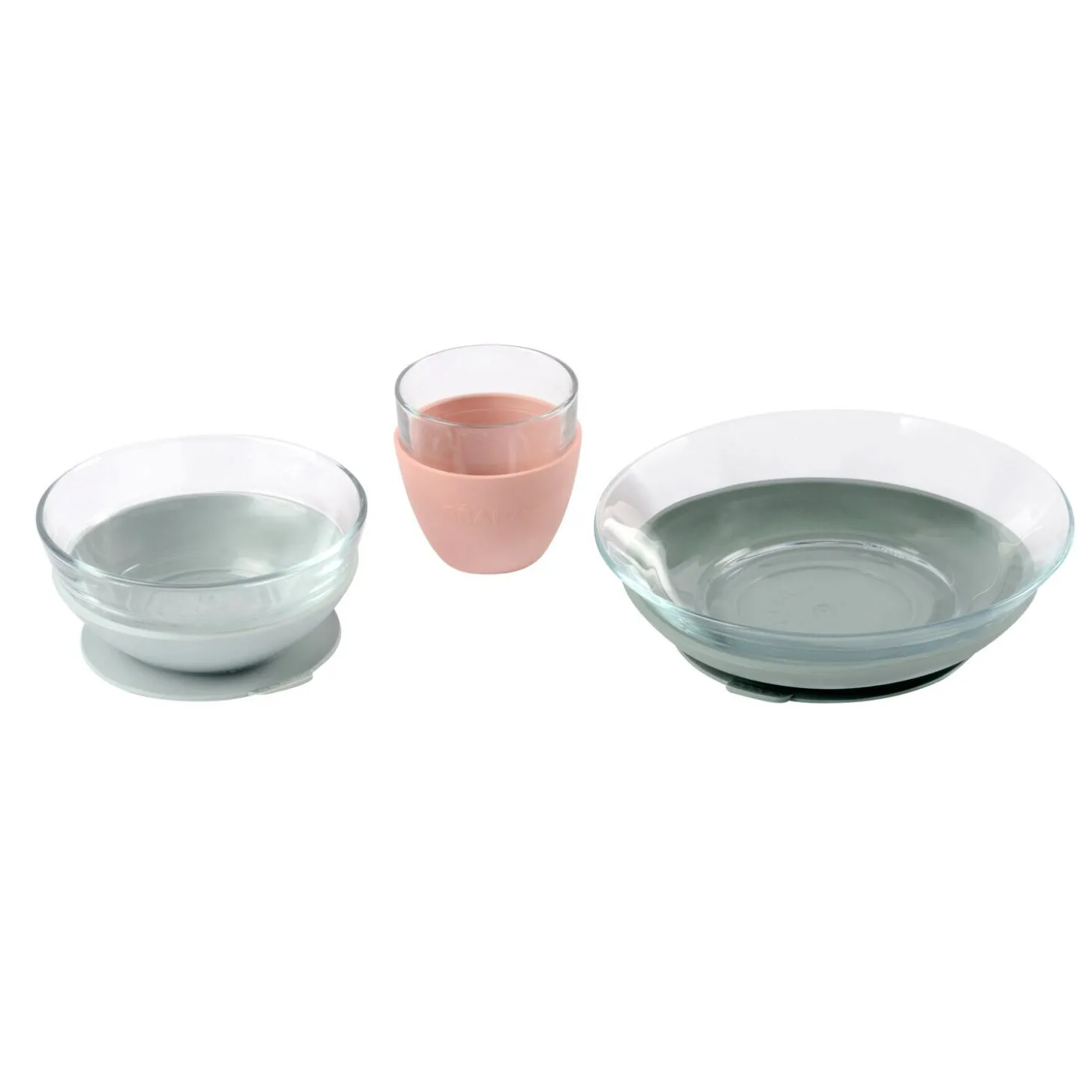 Coffret repas verre Eucalyptus/Rose