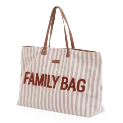 Family Bag Sac à Langer - Rayures - Nude/Terracotta