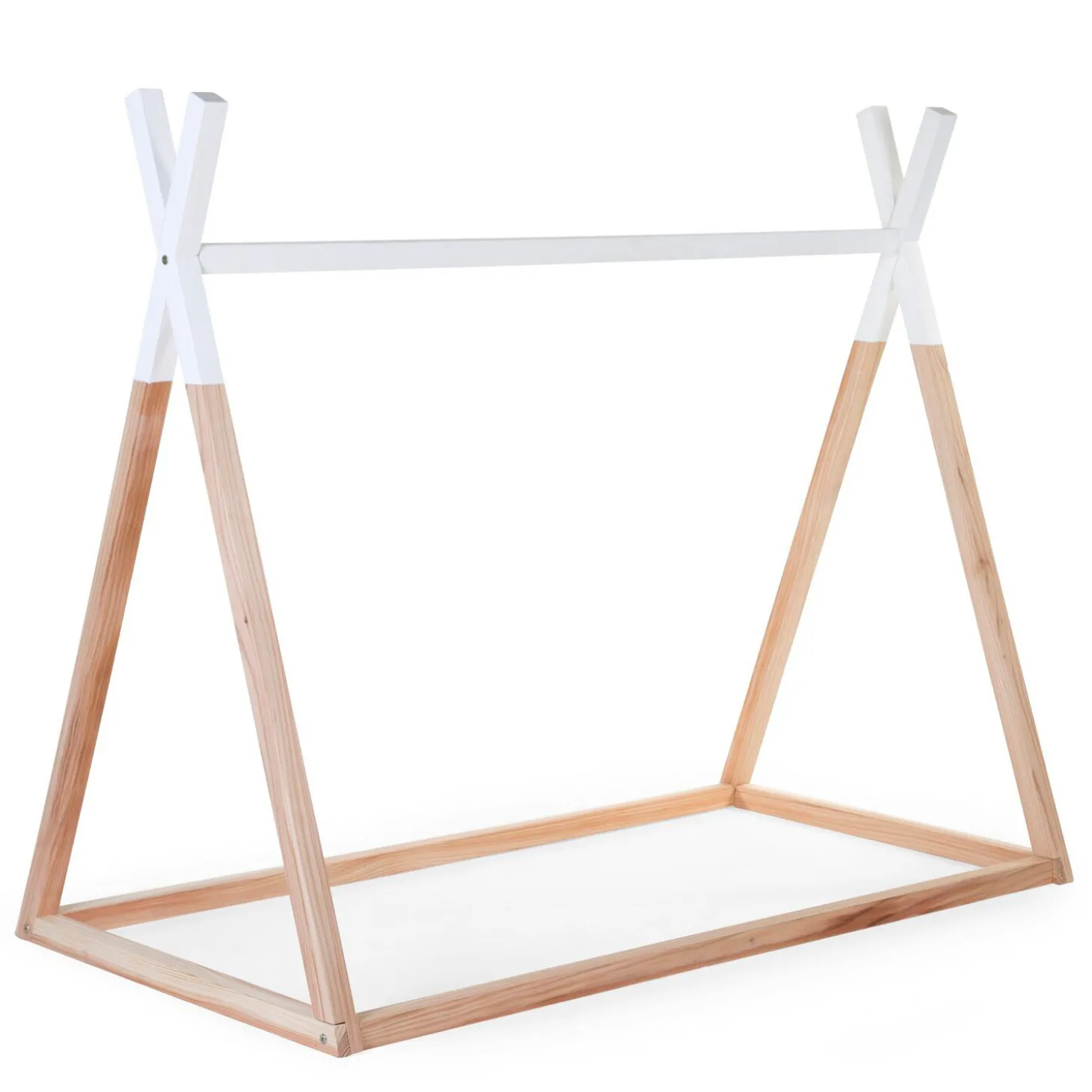 Lit Tipi - 70x140 Cm - Bois - Naturel Blanc