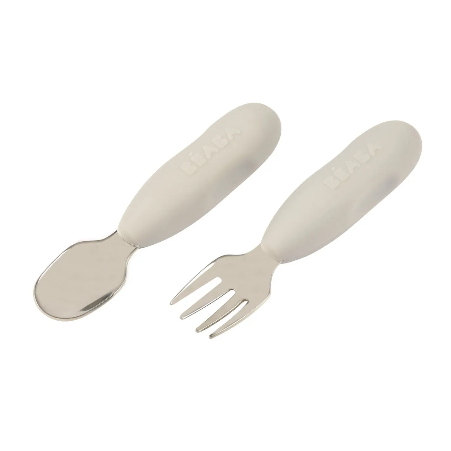 Lot 2 pré-couverts d'apprentissage Inox Gris velours