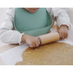 Lot de 2 bavoirs silicone Gris clair/Vert sauge