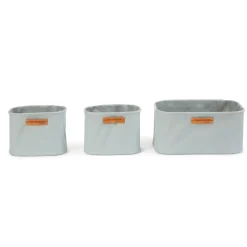 Lot de 3 paniers de rangement suspendus Polyester gris