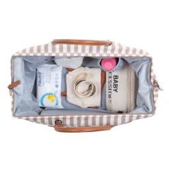Mommy Bag ® Sac à Langer - Rayures - Nude/Terracotta