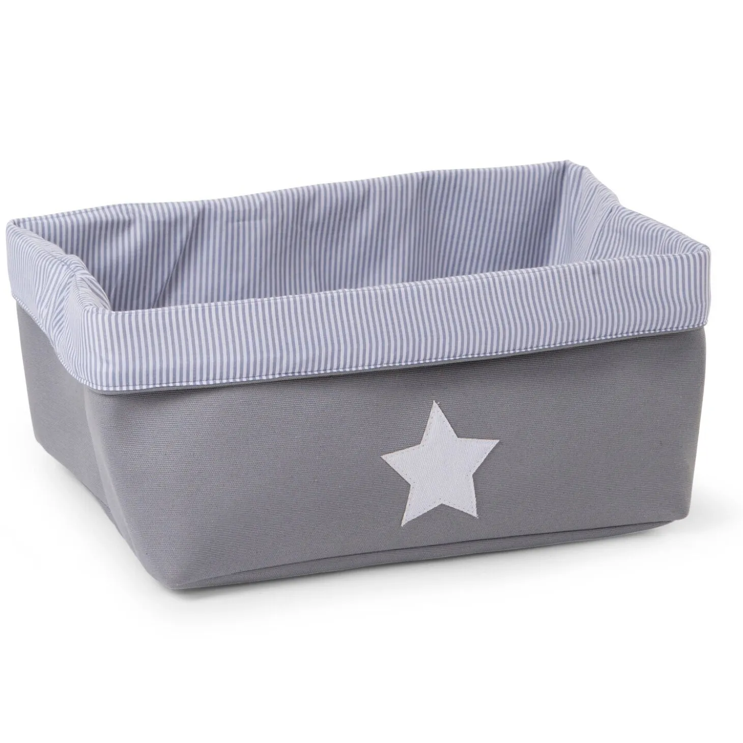 Panier De Rangement - 40x30x20 Cm - Toile - Gris Rayures