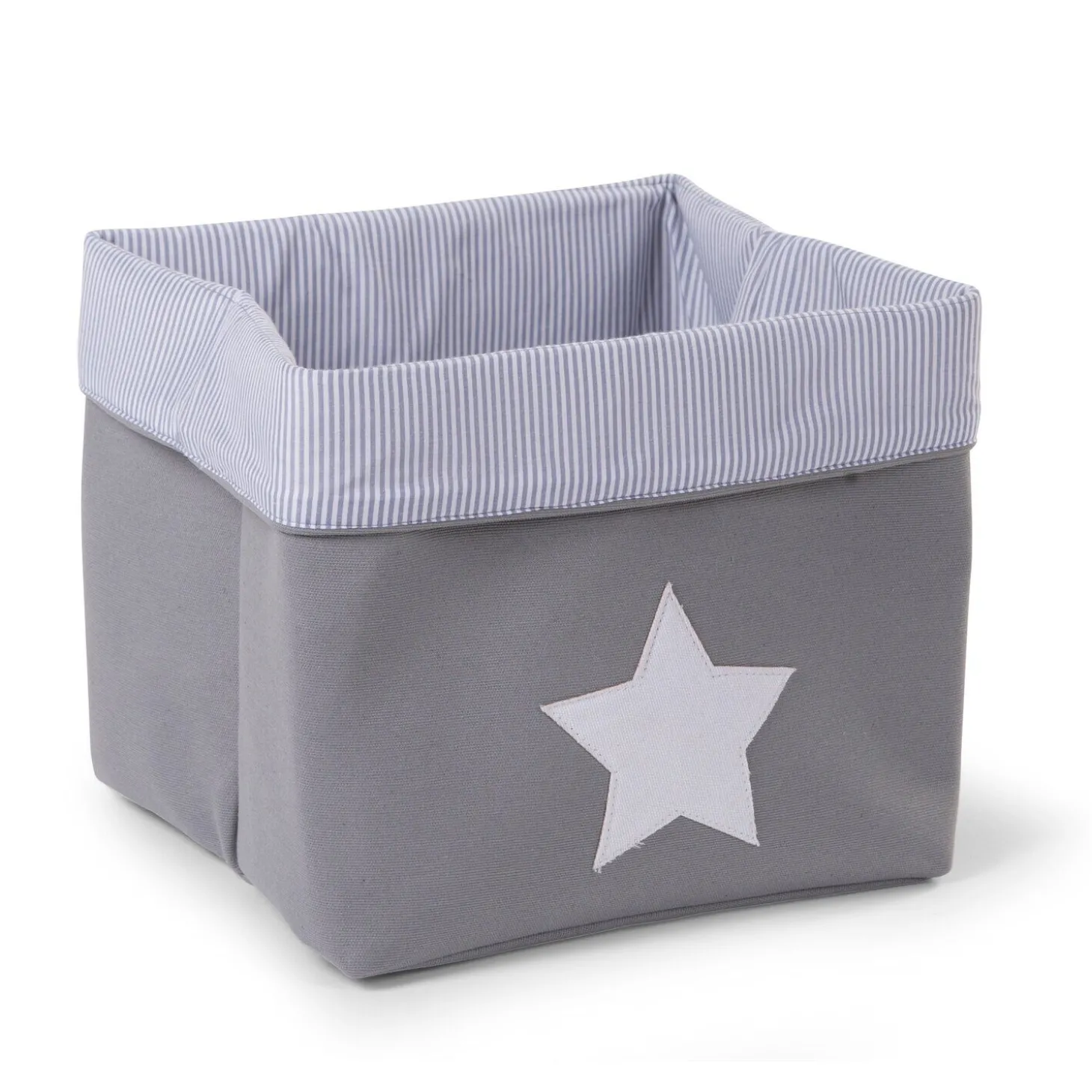 Panier De Rangement - 32x32x29 Cm - Toile - Gris Rayures