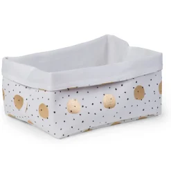 Panier De Rangement - 40x30x20 Cm - Toile - Gold Dots