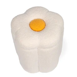 Pouf + Coffre à jouets Fleur blanc cassé