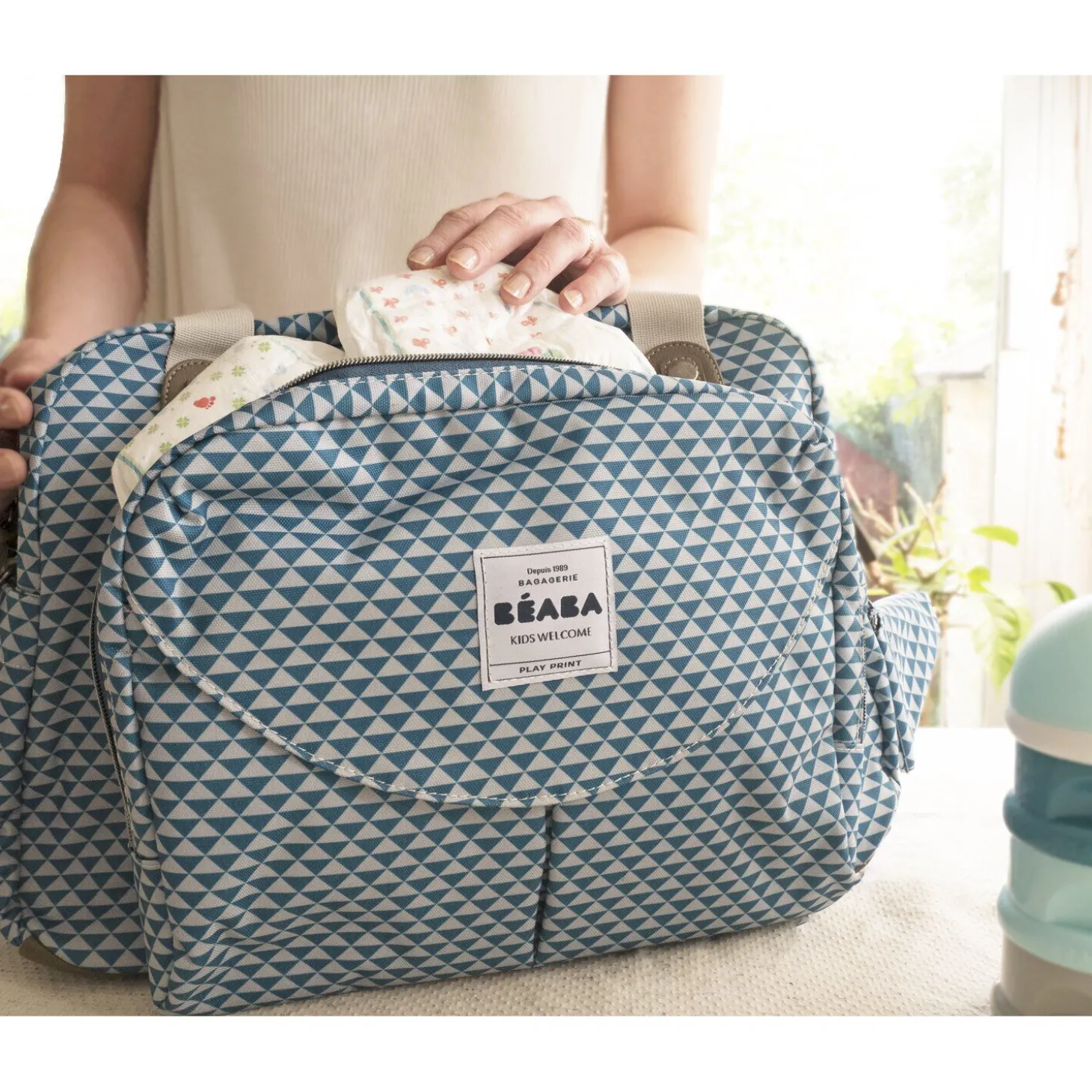 Sac à langer Genève Play print Bleu