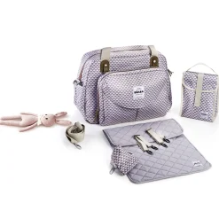 Sac à langer Genève Play print Gris/Corail