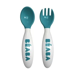 Set de 2 couverts ergonomiques 2ème âge Bleu