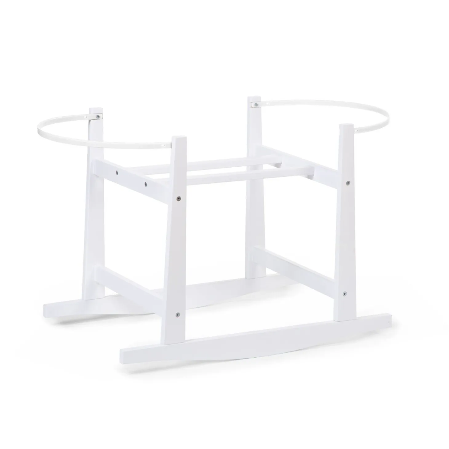 Support à bascule panier à moïse en bois blanc