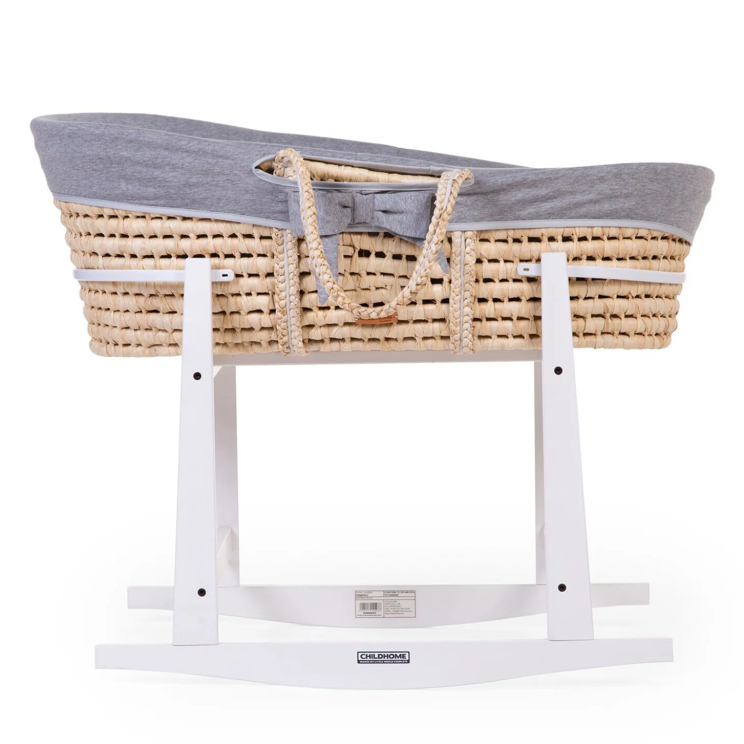 Support à bascule panier à moïse en bois blanc