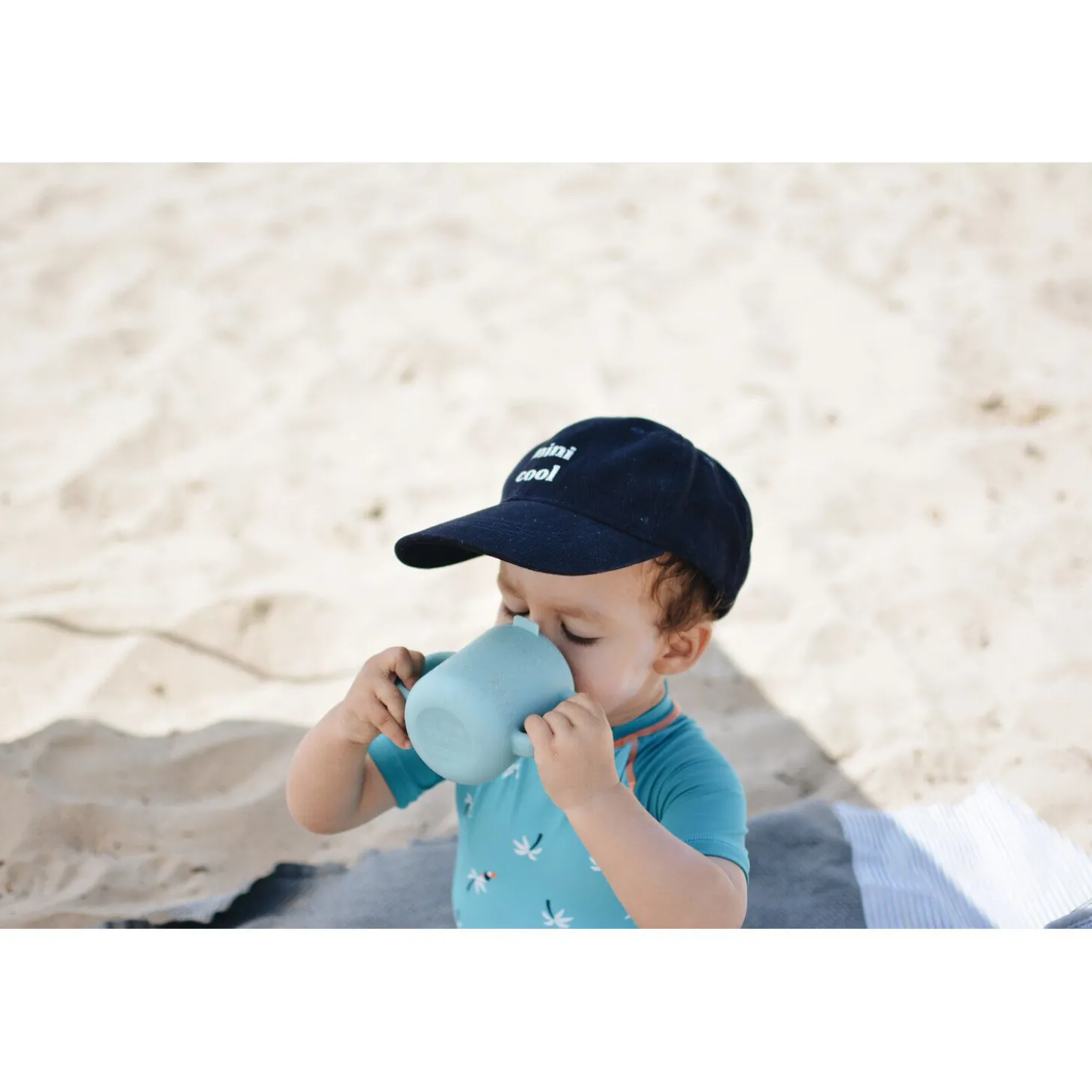 Tasse d'apprentissage silicone Bleu